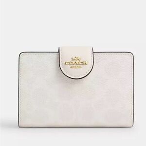 Coach Cream Wallet with Gold Accents